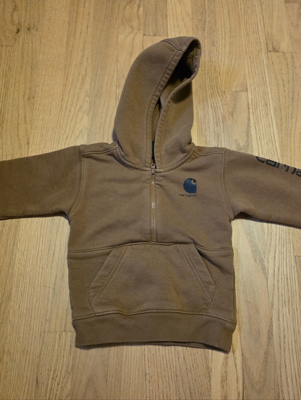 Carhartt Kids Tan Brown Half-Zip Hoodie Size 3t